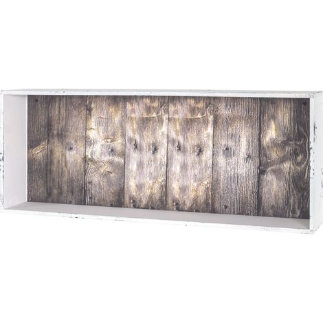 Etagère murale en blanc essuyé-vintage - 76 x 12 x 30 cm -PEGANE-