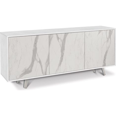 Mobile 3 Ante 177x74x41 cm Ossido Bianco/Marmo Calacatta (1/2)