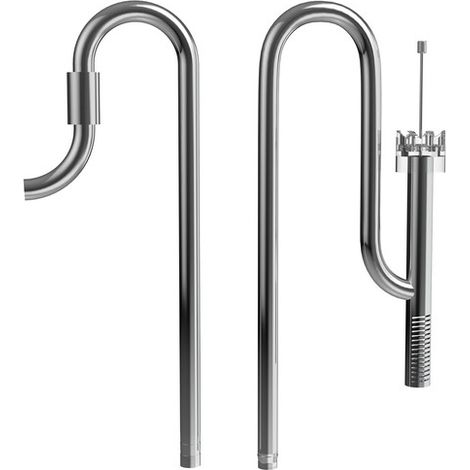Kit de Tuyaux d'Entrée et Sortie en Acier Inoxydable pour Filtre d'Aquarium avec Skimmer de Surface