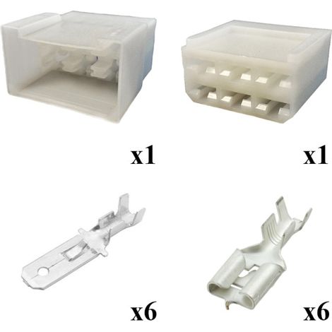 Kit Connettore Series 250 Faston 6,3 Maschio Femmina 6 Vie