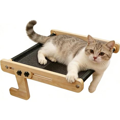 Perchoir pour Chat sur Rebord de fenêtre Hamac Suspendu en Bois pour Lit Hamac Chat Pour maison, appartement, salon, chambre, balcon, bureau, table de chevet, rebord de (1/5)