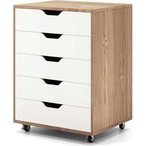 Mobiletto portadocumenti con 5 cassetti ruote girevoli a 360 48x395x655 cm