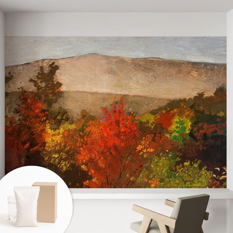 Papier peint avec colle pour décoration moderne de salon chambre à coucher cuisine et bureau Facile Panorama automnal 152x104 cm (1/5)