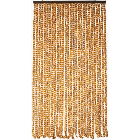 Rideau chenille marron et blanc WERKA PRO 90 x 220 cm
