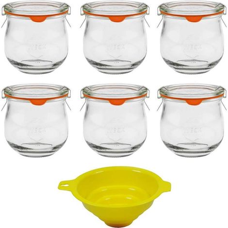 Viva-Haushaltswaren Gabriele Hesse e.K. 6 vasetti rotondi a forma di tulipano, 370 ml, accessori inclusi (1/2)