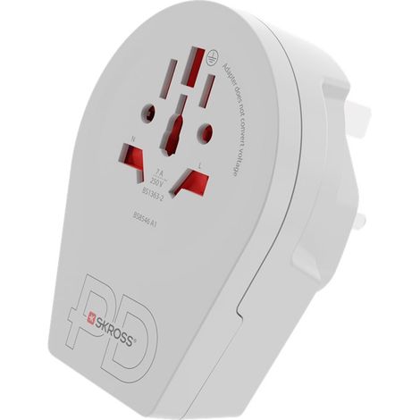 Skross 1.500291 adaptador de enchufe eléctrico Tipo G (RU) Universal Blanco