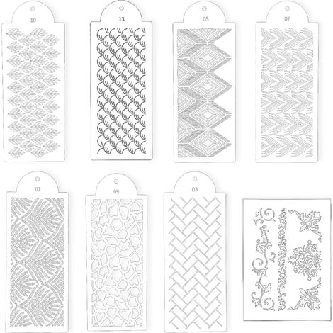 10 Gabarit, plastique, motif floral, bordure lisse, décoration gâteau, meuble, loisir créatif