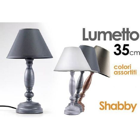 Lumetto 35cm Shabby Chic Lampada Da Tavolo Scrivania Abat Jour Colour Ass 679469 (1/3)