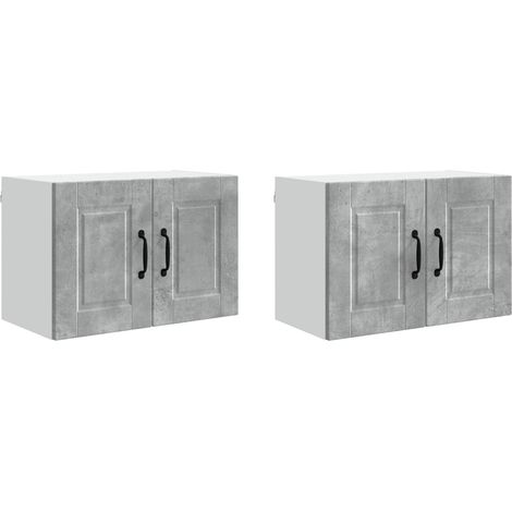 Maison Exclusive - Armadietto a muro PORTO 2 pcs Grigio cemento 60 x 31 x 40 cm