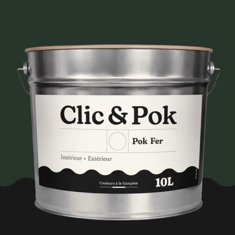 Peinture Fer Antirouille – Métal Extérieur Intérieur, Satinée, Protection Rouille - 10L - RAL 6009 - Vert sapin