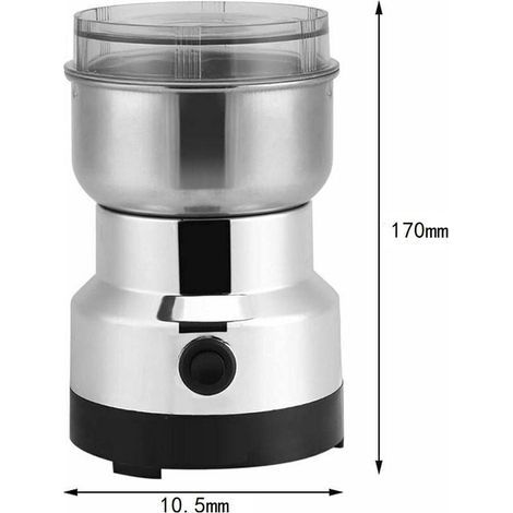 Moulin à Café électrique Moulin Noix et Céréales, Broyeur Alimentaire en Acier Inoxydable Moulin à Café Et Mixeur électrique Broyeur pour Grains de Café, Graine de Lin et Autres épices (1/4)