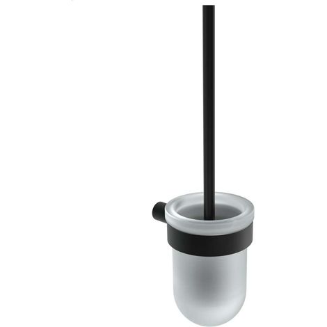 Nimco Bormo - Escobilla de WC de pared, con soporte, cristal/negro mate BRC 11094WN-90 (1/2)