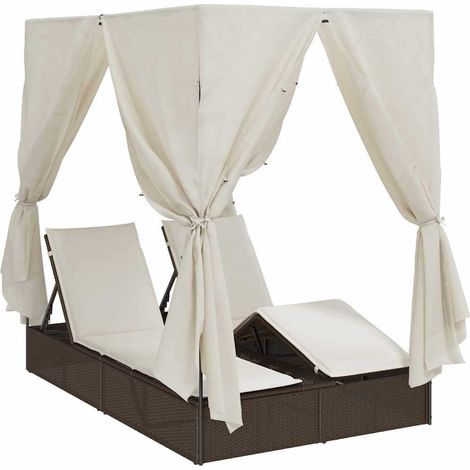 Maison Exclusive - Lettino da sole doppio Bianco caldo 205 x 129 x 200 cm