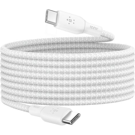 Câble USB 100 W, gaine en nylon tressé, 3 mètres (1/5)