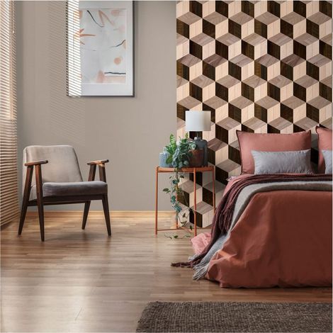 Sfondo fotografico Profhome 398331 Carta da parati TNT goffrata a caldo liscia 3D opaca marrone beige 1,59 m x 2,8 m (1/4)