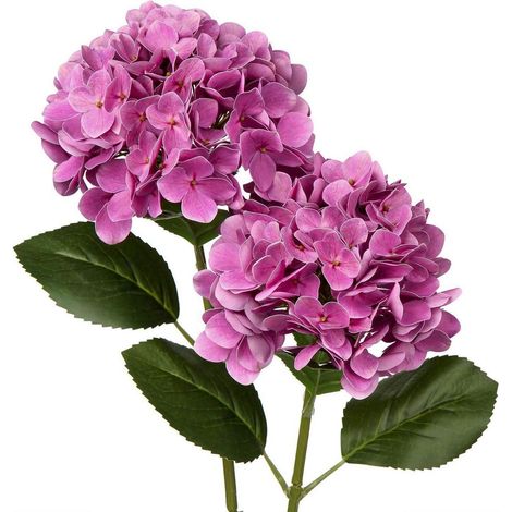 Künstliche Hortensie Blumen Real-Touch Kunstblumen 2 Stück Pale Violetred (1/5)