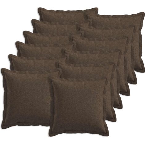 vidaXL Cushion with Pillow HOUTEN 12 pcs Taupe Faux Linen (1/5)