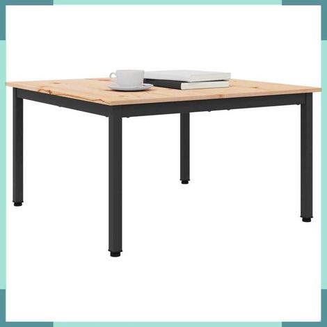892767 Table basse Naturel 80 x 80 x 45 cm Bois de pin massif (1/5)