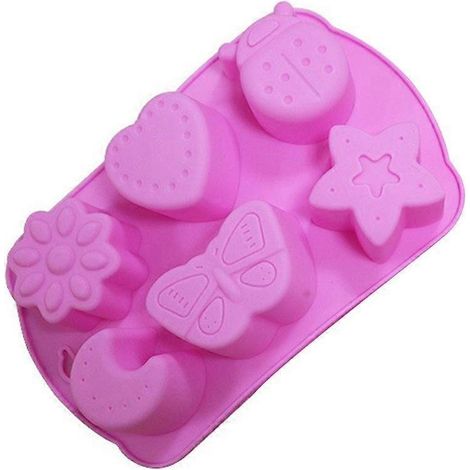 Moules à pâtisserie à 6 cavités, moules à fondant, moules à bonbons en silicone, forme d'insecte (1/4)
