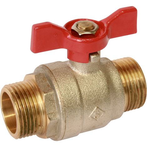 Somatherm – Vanne papillon passage intégral PN30 Mâle Mâle 3/8' (12x17) – Corps laiton CW617N – Température max 90°C – Double joint torique (1/4)