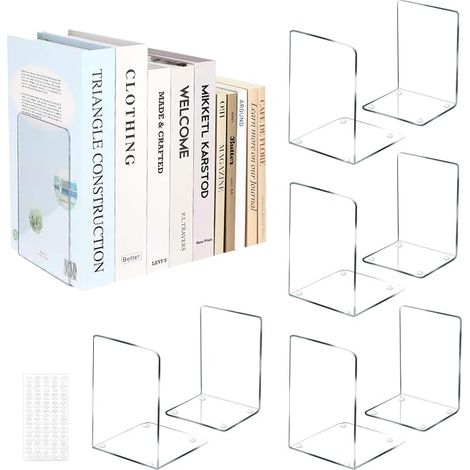Transparent Acrylic Bookends, 18 x 12 x 12 cm (1/5)