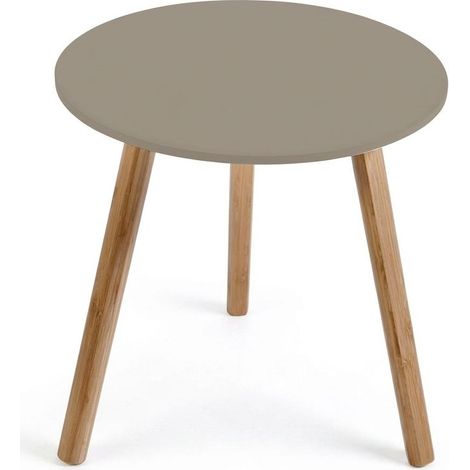 Tavolino da Salotto Design Moderno Greige in Legno MDF Bamboo 40xH40 cm (1/5)