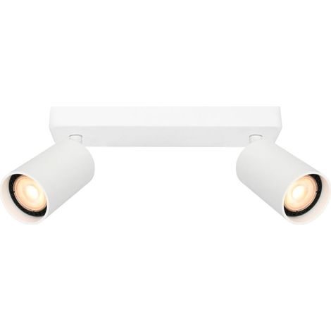 Italux Nesto plafoniera bianca barra orientabile 2xGU10 10W