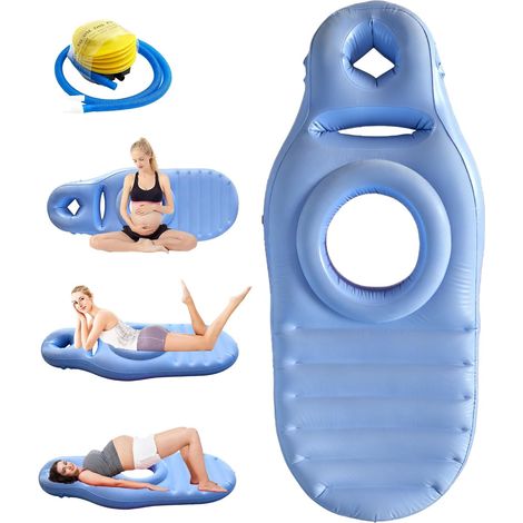 Pregnancy Pillow, Inflatable Yoga Mat for Pregnant Women with Hole, Comfortable Flocked Air Bed for Pregnant Women, Abdominal Position Mat, Full Body Support, Pain Relief, Full Body Pillow (1/5)