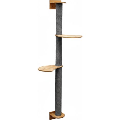 130 cm Rascador de Pared con 2 Plataformas - Árbol para Gatos - Columna de Sisal (1/5)