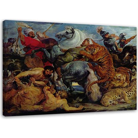 Cadre déco La chasse au tigre - P. P. Rubens 60x40 (1/5)