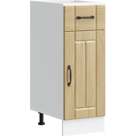 Armoire de cuisine Lucca avec espace de rangement 30 x 46 x 81,5 cm en bois d'ingénierie chêne sonoma