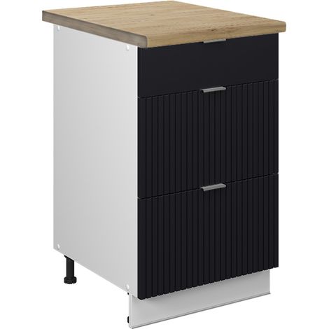 Mobili da cucina  Fame-Line, Nero rigato, 50 cm , AP Goldkraft, Vicco