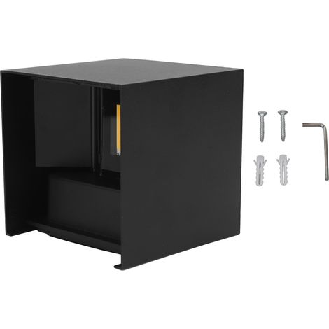 Applique murale extérieure LED cube 12W 3500K, lumière chaude orientable pour façade, terrasse ou jardin, noir - Éclairage moderne (1/5)