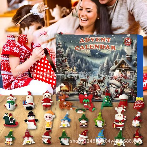Christmas Gnome Advent Calendar - 24PSC Gnome Advent Calendar Countdown Blind Box - New Gnome Design A -
