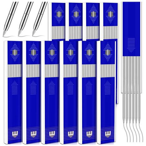 60 pièces recharges mines soudeur 2.8mm argent pour crayon charpentier mécanique (1/2)