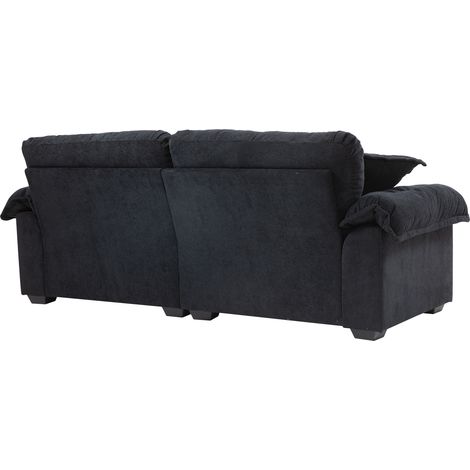 2-Sitzer-Sofa aus schwarzem Chenille, 213 cm, mit Doppelschicht-Kissen (1/5)
