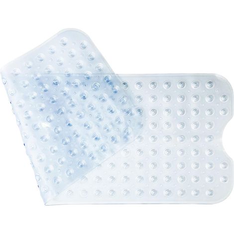 1 Tapis De Bain 100x40cm Antidérapant PVC Ventouses Lavable Antibactérien Douche