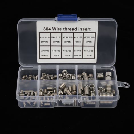 150 Stück M3-M8 Edelstahl SS304 Spiralgewindeeinsätze (1/5)
