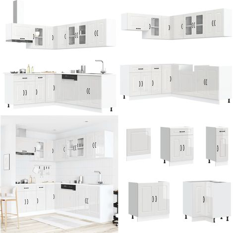 vidaXL 11-tlg. Küchenschrank-Set Kalmar Hochglanz-Weiß Holzwerkstoff (1/5)