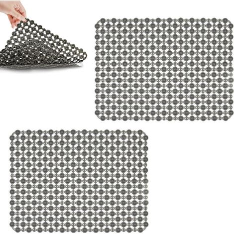 2 Tapis évier,40x30cm,PVC,Tapis égouttement,Découpable,Noir,Cuisine,Bain (1/5)
