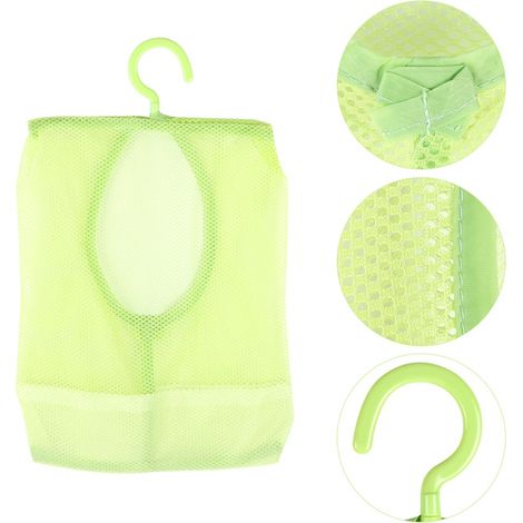 Hängender Organizer aus Netzgewebe für Schmuck, Kosmetik und Dessous (Socken, Strümpfe, BHs, Unterwäsche) – Multifunktional – Großes Fassungsvermögen – Grünes Licht – Polyester/PP – Maße: 30 x 26 cm – (1/5)