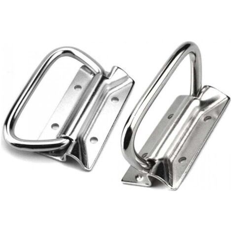 Poignées en acier inoxydable pour balconnets de porte de levage de boîte à outils (paquet de 2, argent) (1/4)