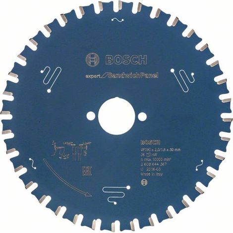 Bosch Accessories Expert for Sandwich Panel 2608644367 Lama circolare 190 x 30 x 1.6 mm Numero di denti: 36 1 pz.