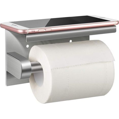 Toilet paper holder, toilet roll holder without drilling, wall-mounted toilet paper dispenser, 304 stainless steel (1/4)