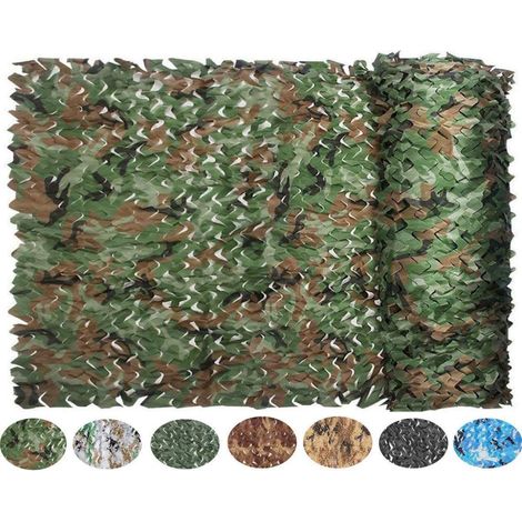 Voile d'ombrage rectangulaire, maille camouflage motif camouflage, 4x4m, camouflage jungle (1/5)