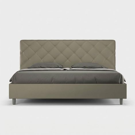 King-Size-Polsterbett 180x200 mit Bettkasten Priya K - Braun
