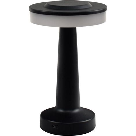 Wireless LED desk lamp, matte black, 12.5 x 12.5 x 20.5 cm, 1 piece, 2 W, 3 tones, portable wireless lamp with touch sensor (1/5)