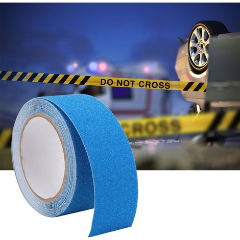 Ruban adhésif antidérapant en PVC, sable de quartz, pour sols et escaliers, 5 m (bleu) (1/5)