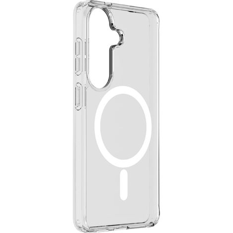 Cellularline Clear Mag - Galaxy S26+ Funda transparente ultra resistente con borde de goma, compatible con el ecosistema Qi2 y accesorios magnéticos, tratada contra el amarilleamiento. (1/5)