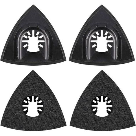 Plateau de ponçage Delta 4 pièces 80 mm, accessoire pour outil multifonction : plateau de montage, lame pour outil multifonction, accessoire pour outil oscillant (1/5)